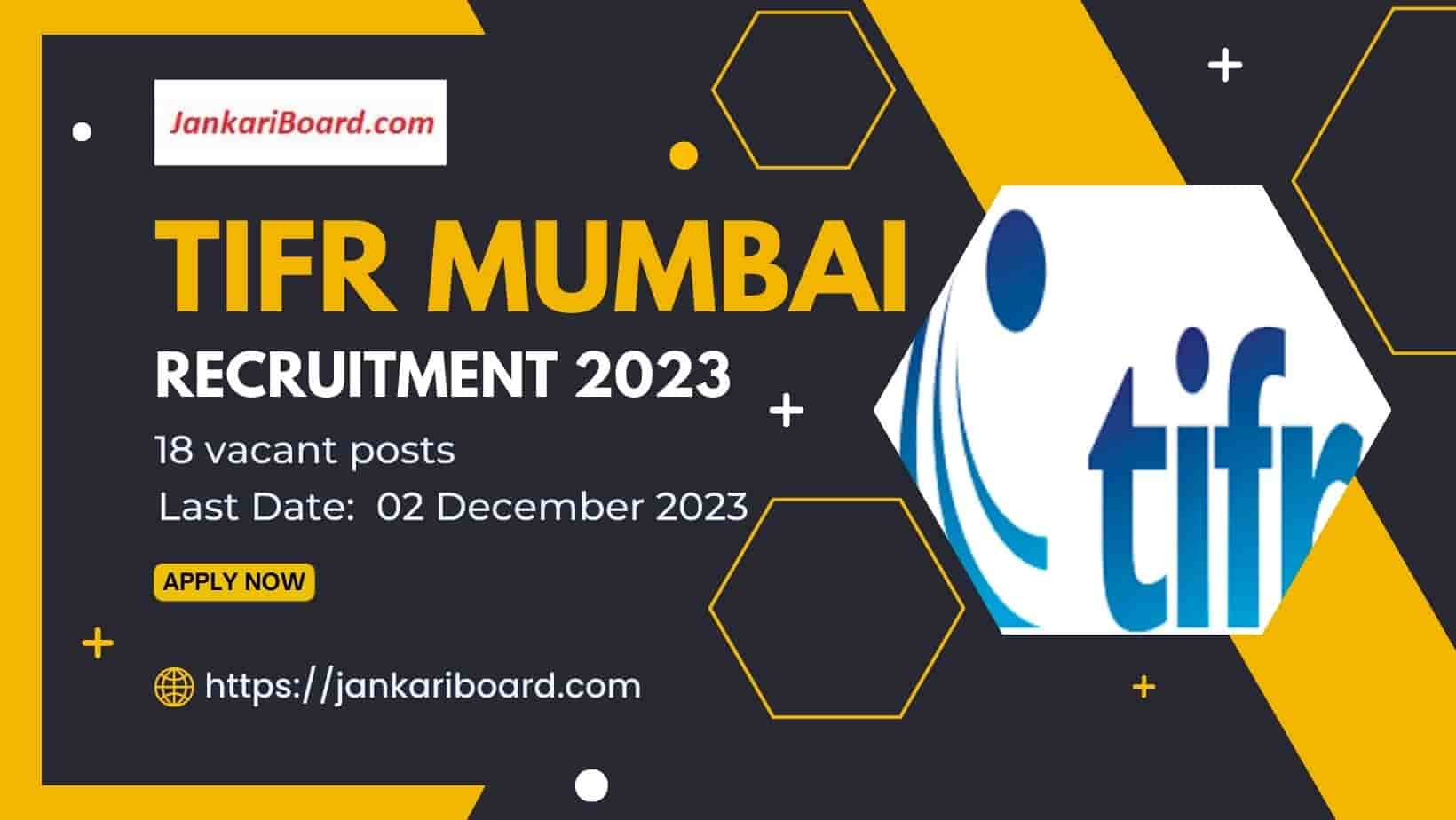 TIFR Mumbai Recruitment 2023